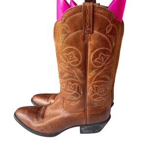 ARIAT Womens 10 B Brown Leather Heritage Western Cowboy Boots Rodeo Cowgirl